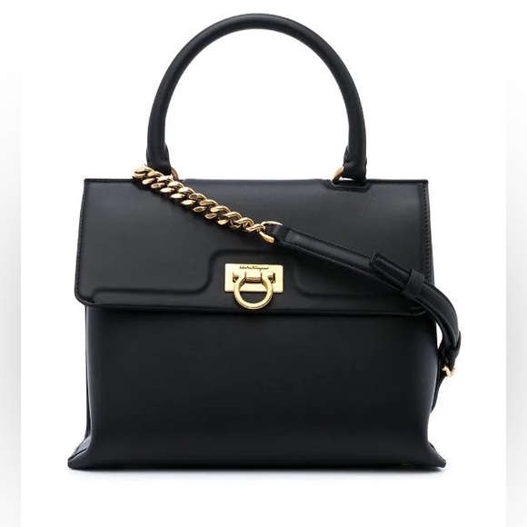 Salvatore Ferragamo Trifolio black small tote - Picture 1 of 15
